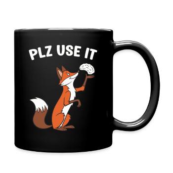 Un renard drôle avec un cerveau, utilisez-le s'il vous plaît - Mug uni - noir - Droite