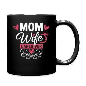 Mama Ehefrau Pflegeheldin Herzlogo - Tasse einfarbig - Schwarz - Rechts