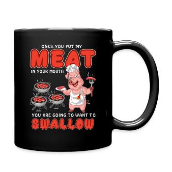 Lustiges Schweineschwein Grillen BBQ-Shirt – Humor für Erwachsene - Tasse einfarbig - Schwarz - Rechts
