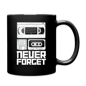 Retro cassette design for music fans - Full Colour Mug - black - Right