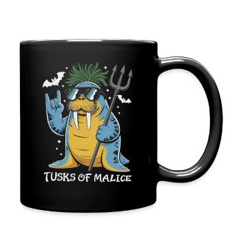 Walrus Punk Rocker Halloween - Full Colour Mug - black - Right