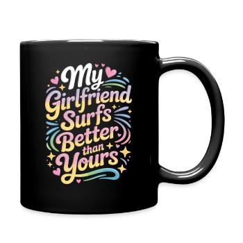 Surfer Ma copine surfe mieux que la tienne Surf - Mug uni - noir - Droite