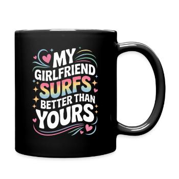 Surfer Ma copine surfe mieux que la tienne Surf - Mug uni - noir - Droite