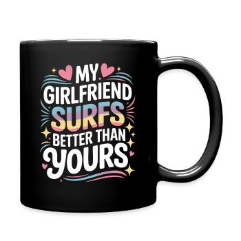 Surfer Ma copine surfe mieux que la tienne Surf - Mug uni - noir - Droite