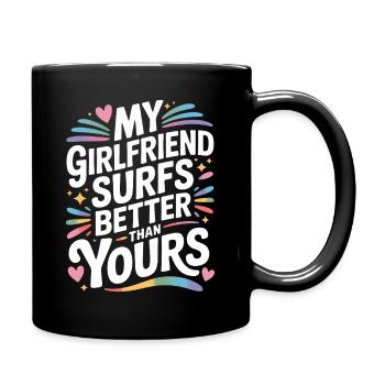 Surfer Ma copine surfe mieux que la tienne Surf - Mug uni - noir - Droite