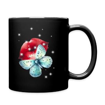 Embrasser la bouche du papillon Lèvres de la bouche de la Saint-Valentin - Mug uni - noir - Droite