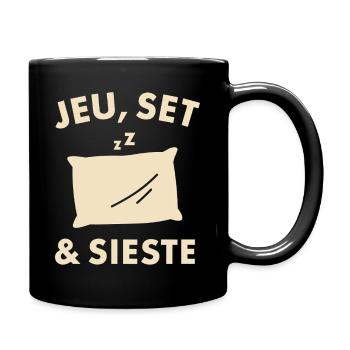 Jeu, Set & Sieste Humour Tennis et Détente - Mug uni - noir - Droite