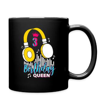 Birthday Queen 3rd Birthday - Full Colour Mug - black - Right