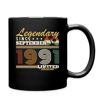 September 1991 Vintage Birthday Gift - Full Colour Mug - black - Right