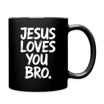 Jésus t'aime, frère, message inspirant - Mug uni - noir - Droite