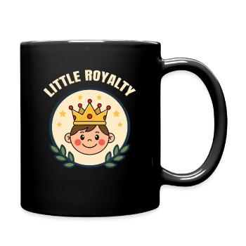 Little Royalty – Cute Boy with Crown - Full Colour Mug - black - Right