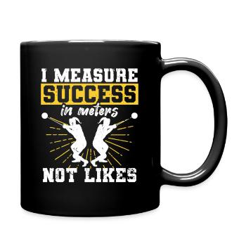 Lancer du poids Je mesure le succès en mètres et non en pouces - Mug uni - noir - Droite