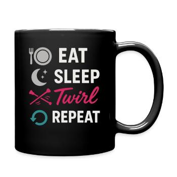Baton Twirler Majorette Captain Squad Club - Full Colour Mug - black - Right