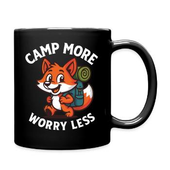 Camp More Worry Less Fuchs Design - Tasse einfarbig - Schwarz - Rechts