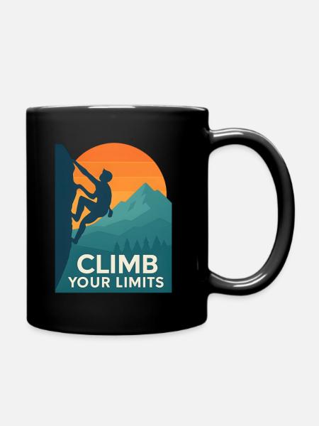  Climb Your Limits – Klettern & Bouldern - Tasse einfarbig - Schwarz