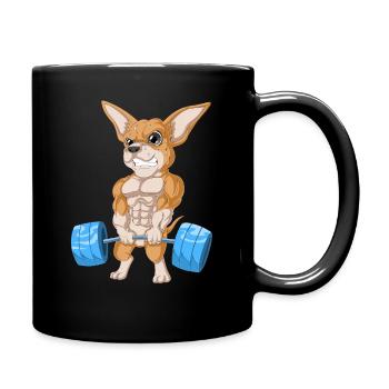 Haltérophilie Chihuahua - Mug uni - noir - Droite