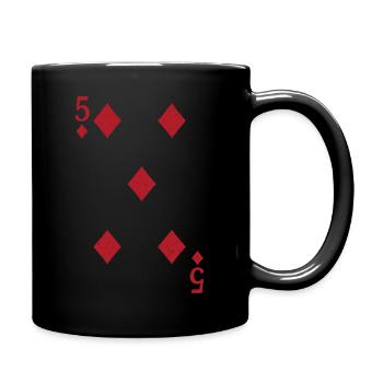 Carte 5 Diamants - Mug uni - noir - Droite