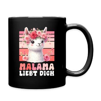 Werdende Mutter MALAMA LIEBE Lustiges - Tasse einfarbig - Schwarz - Rechts