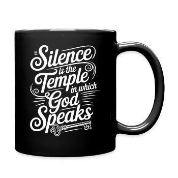 Silence – God Speaks Design - Tasse einfarbig - Schwarz - Rechts