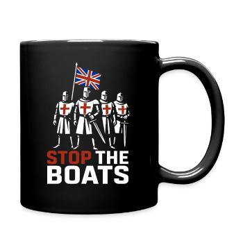 Motif de protestation historique des Croisés « Stop The Boats » - Mug uni - noir - Droite