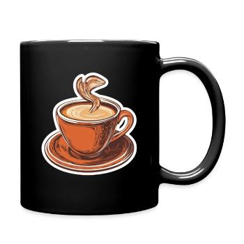 Kaffee - Tasse einfarbig - Schwarz - Rechts