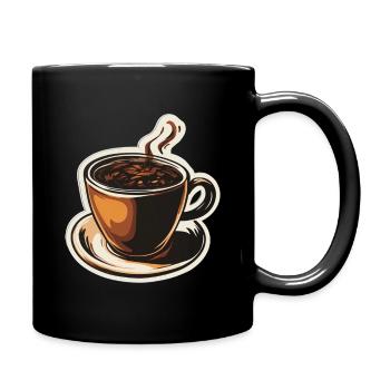 Kaffee - Tasse einfarbig - Schwarz - Rechts