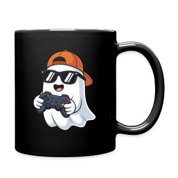 Kawaii Cute Boo jouant à un jeu vidéo Halloween Gamer - Mug uni - noir - Droite