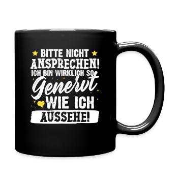 Malle PLEASE DO NOT SPEAK Funny - Full Colour Mug - black - Right