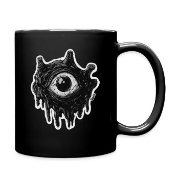 Schwarze Tintenaugenillustration - Tasse einfarbig - Schwarz - Rechts