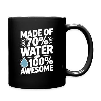 Composé à 70 % d'eau et à 100 % génial - Mug uni - noir - Droite