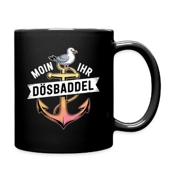  Moin Ihr Dösbaddel Maritimer Spruch Mit Anker Und - Tasse einfarbig - Schwarz - Rechts