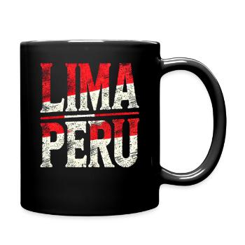 Lima Peru Retro Schriftzug - Tasse einfarbig - Schwarz - Rechts