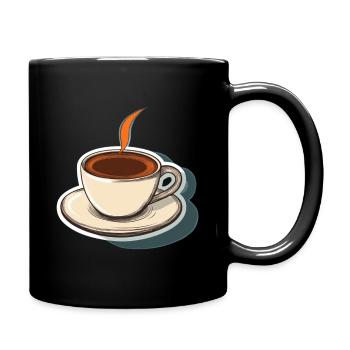 Kaffee - Tasse einfarbig - Schwarz - Rechts