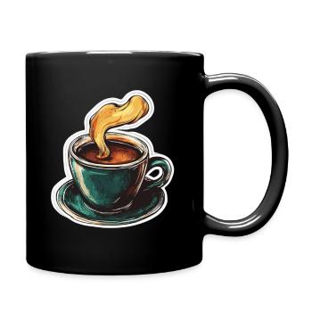 Kaffee - Tasse einfarbig - Schwarz - Rechts