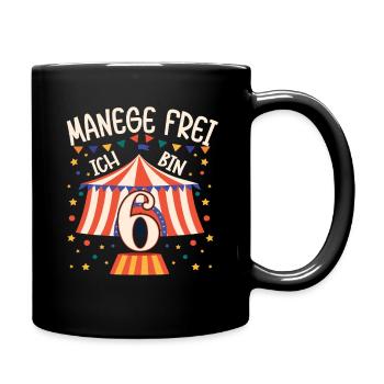 Motif d'anniversaire Circus Manege pour garçons de 6 ans - Mug uni - noir - Droite