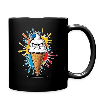 Ausdrucksstarkes Eisdielen-Motiv - Tasse einfarbig - Schwarz - Rechts