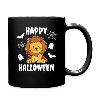 Lion Happy Halloween Devil Costume - Full Colour Mug - black - Right