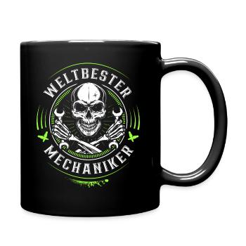 Weltbester KfZ Mechaniker - Werkstatt - Schrauber - Tasse einfarbig - Schwarz - Rechts
