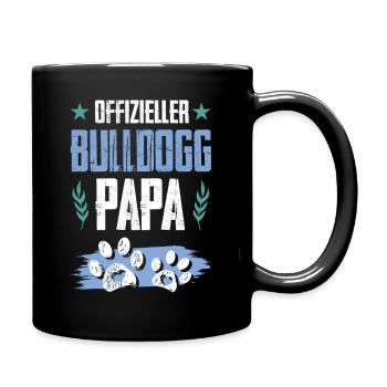 bulldog hunde papa - Tasse einfarbig - Schwarz - Rechts