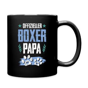boxer hunde papa - Tasse einfarbig - Schwarz - Rechts