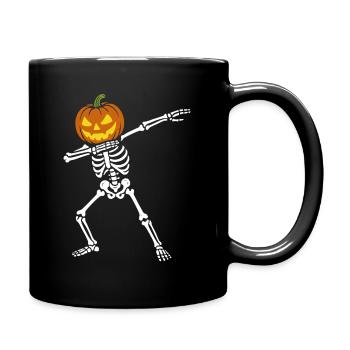 Squelette de danse d'Halloween - Citrouille tamponnante - Mug uni - noir - Droite