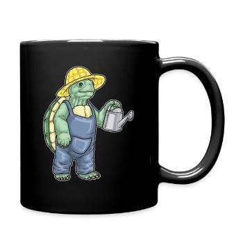 tortue jardinier arrosoir jardin - Mug uni - noir - Droite