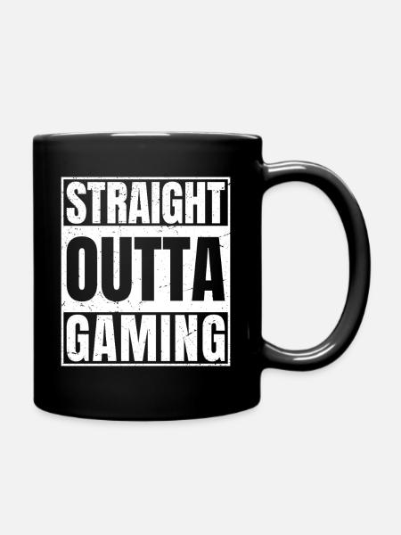 straight outta gaming - Tasse einfarbig - Schwarz