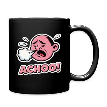 Vintage Comic Sneeze Expression Design - Full Colour Mug - black - Right