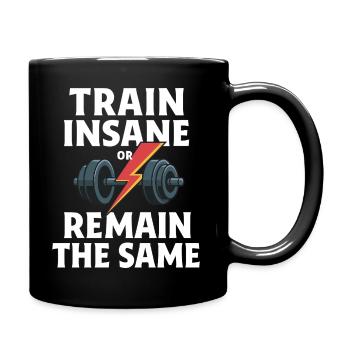 Fitness Hantel mit Blitz Symbol - Tasse einfarbig - Schwarz - Rechts