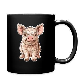 Pig Piglet - Full Colour Mug - black - Right