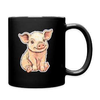 Pig Piglet - Full Colour Mug - black - Right