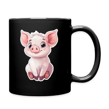 Pig Piglet - Full Colour Mug - black - Right