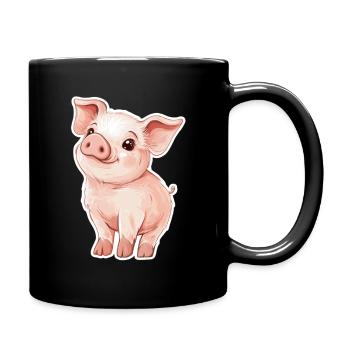 Pig Piglet - Full Colour Mug - black - Right