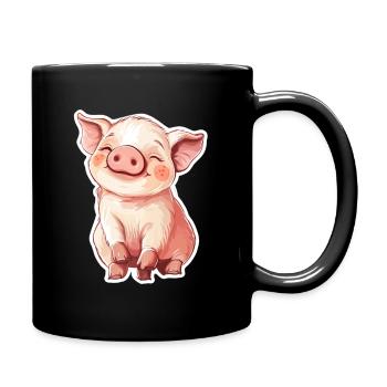Pig Piglet - Full Colour Mug - black - Right